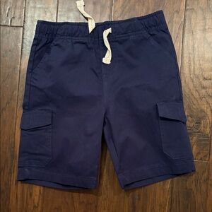 Navy Kids Cargo Shorts with Drawstring